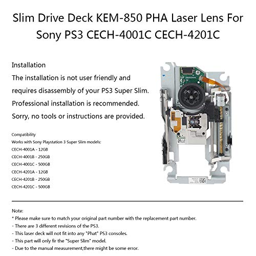 Lente láser Super Slim Drive Deck KEM-850 PHA para Sony PS3 CECH-4001C CECH-4201C