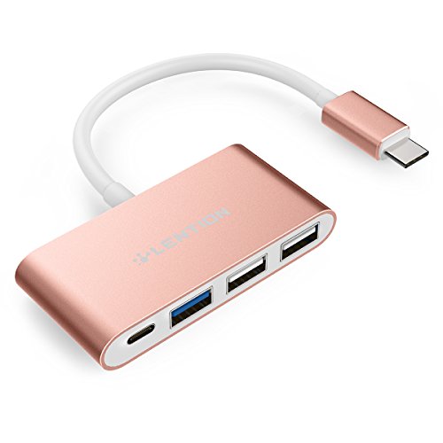 lention HUB USB C 4 en 1, Adaptador Tipo C a USB 3.0 y 2.0, Carga de USB C, Compatible con Mac Air 2018-2020, MacBook Pro 13/15, ChromeBook concentrador multipuerto- Oro Rosa
