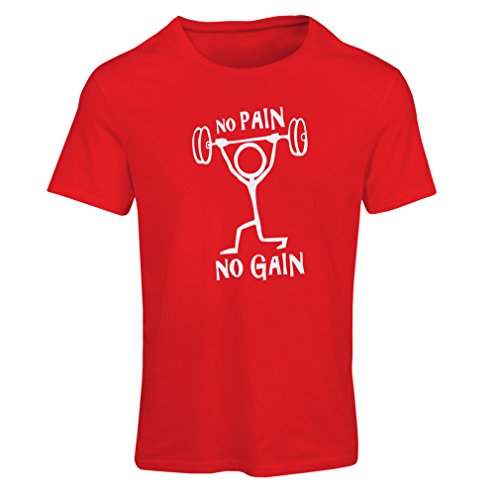 lepni.me Camiseta Mujer No Hay Dolor No Hay Ganancia Citas Motivacionales Gimnasio Entrenamiento (Large Rojo Blanco)