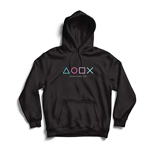 lepni.me Sudadera con Capucha Controlador de Videojuegos, Regalo para Gamer, Indumentaria para Amantes de los Juegos (XXX-Large Negro Multicolor)