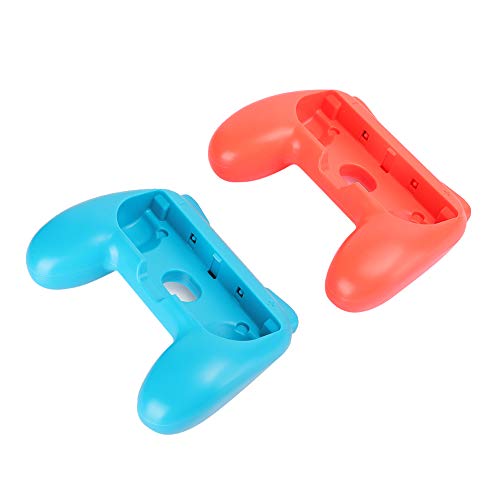 Les-Theresa Ergonomic Games Handle Grips Antiwear Controller Funda Protectora Apta para Nintendo Switch Joy-con(Rojo + Azul)