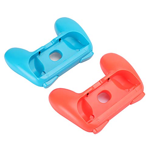 Les-Theresa Ergonomic Games Handle Grips Antiwear Controller Funda Protectora Apta para Nintendo Switch Joy-con(Rojo + Azul)