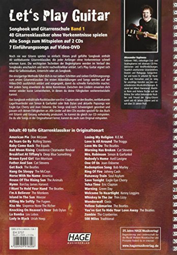 Let's Play Guitar: Songbook und Gitarrenschule + 2 CDs und QR-Code. Mit Songs von Eric Clapton, Bob Dylan, Cat Stevens, R.E.M. Oasis, Beatles, Rolling Stones, Green Day uvm.
