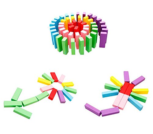Lewo 48 Piezas Torre de Madera Block Colores Juegos de Construcción