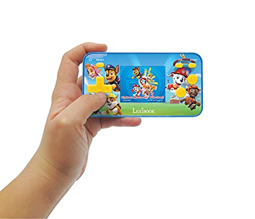 LEXIBOOK- Paw Patrol La Patrulla Caninca Chase Cyber Arcade Pocket Consola portátil, 150 Juegos, LCD, con Pilas, Azul/Rojo