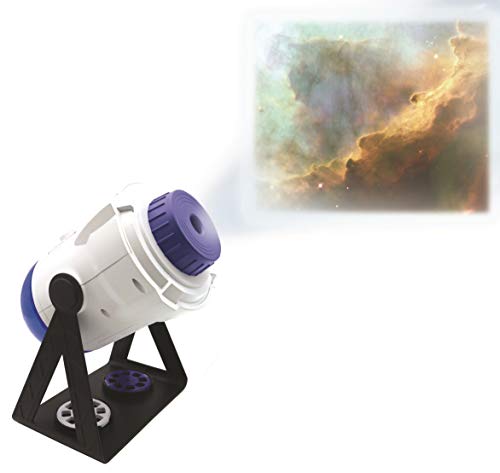 LEXIBOOK- Planetarium Proyector 1, 24 imágenes para Descubrir el Espacio, 2 bóvedas de Constelaciones, Stem, Blanco/Azul, Color nlj180