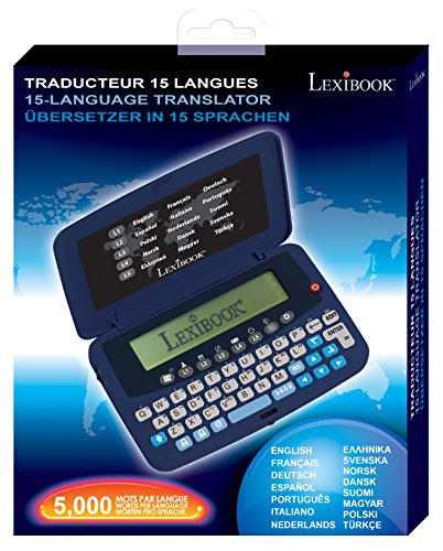 Lexibook - Traductor de 15 Idiomas, 5 Palabras por Idioma, función convertidor y calculadora (NTL1570)