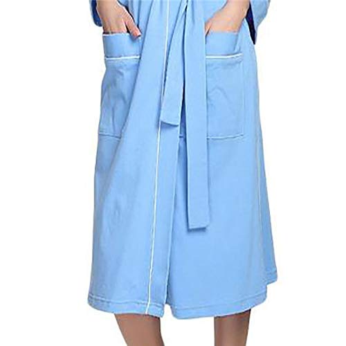 LEYUANA Albornoz con Capucha para Mujer, Bata de Noche de Color sólido para Mujer, Bata de Dama de Honor para Novia, Bata de Dormir, Bata de Moda 5XL 4XL Azul
