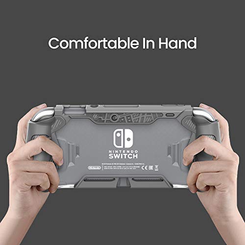 LeyuSmart - Funda protectora con protector de pantalla de cristal templado para Nintendo Switch Lite, color gris