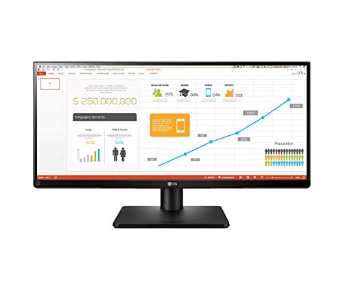 LG 29UB67-B - Monitor Profesional UltraWide WFHD de 73.7 cm (29") con Panel IPS (2560 x 1080 píxeles, 21:9, 300 cd/m², sRGB >99%, 1000:1, 5 ms GtG, 75 Hz, DPx1, HDMIx2, DVI x1, USBx4) Color Negro