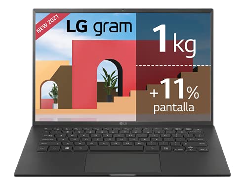 LG Gram 14Z90P - Portátil ultraligero de 14" WUXGA (Intel Core i7-1165G7, 16GB RAM, 1TB SSD, Iris Xe, Windows 11 Home) Negro - Teclado QWERTY español