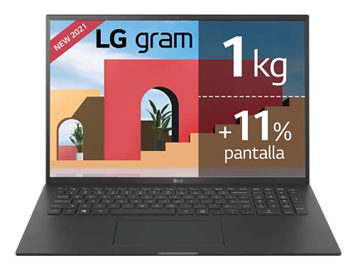 LG Gram 17Z90P - Portátil ultraligero de 17" WUXGA (Intel Core i7-1165G7, 32GB RAM, 1TB SSD, Iris Xe, Windows 11 Home) Negro - Teclado QWERTY español