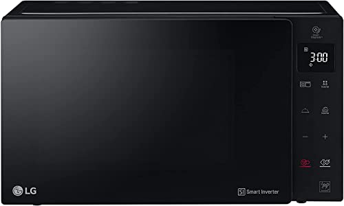 LG MH6535GDS Microondas Grill Smart Inverter Microondas 1000 W, Grill 900 W, Micro+Grill 1450 W, 25 litros de capacidad, Display LED, Steam Bowl, Plato interior 292 mm, Color Negro Transparente