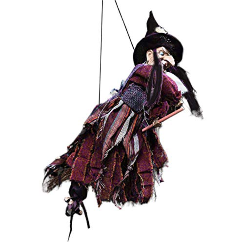 liaobeiotry Halloween Hanging Voice Control Witch Pendant Scary Doll Ornaments Decoration Halloween Decoration Halloween Requisiten Halloween Dresses temática Cosplay Halloween Vestidos