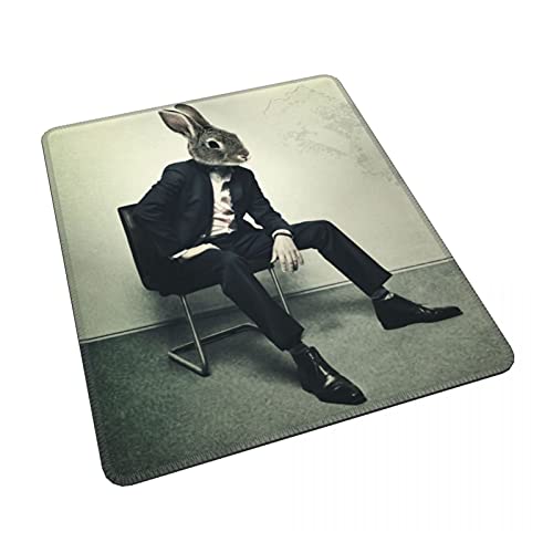 LIAZNGNA Alfombrilla de ratón Conejo Novelty Mouse Pad Pad Rusty Lake Juego con Borde de Bloqueo Mousepad Cubierta de decoración de la Mesa de Goma (Color : White, Size : 250 x 300 x 3 mm)