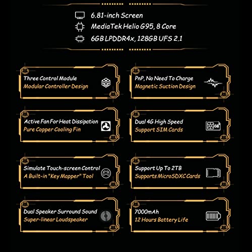 LICI GPD XP - Consola de videojuegos portátil para Android 11, 6,81 pulgadas, pantalla táctil, ordenador para juegos con control de juegos, 6 GB de RAM/128 GB de ROM.