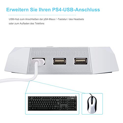 LIDIWEE Soporte vertical para PS4 Pro, estación de carga para PS4 Pro, consola Playstation 4 Pro, ventilador de refrigeración, controlador de ventilador, 3 puertos USB, color blanco