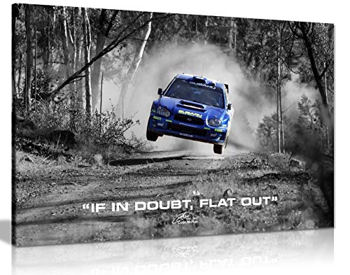Lienzo decorativo para pared con cita plana de Subaru Wrx Rally Car Colin Mcrae If In Doubt (30 x 20)
