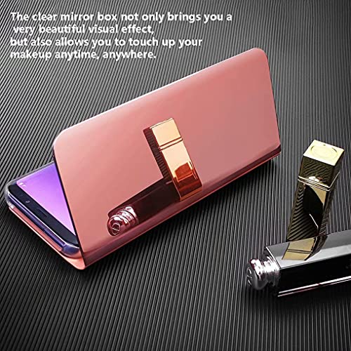 LINER Funda para Samsung Galaxy A52S 5G / A52 / A52 5G Estuche, Espejo Carcasa Ultra Slim Ligero Flip Libro Funda Standing Cover Mirror PC + PU Protectora Bumper Soporte Plegable Case - Azul Morado