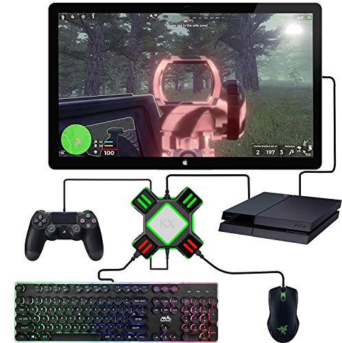 LINGHUANG KX USB Teclado ratón para Controlador de Juego conversor para conmutador Switch/PS4/PS4 Pro/PS4Slim/PS3/PS3Slim/Xboxone/Xboxone S/Xboxone X