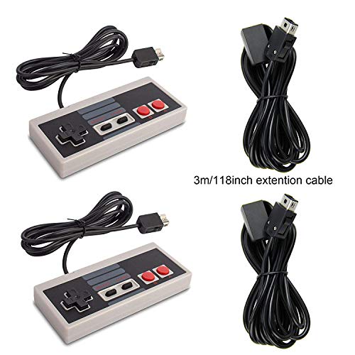 Link-e : 2 X Controlador De Juegos Y Extensión De Cable Compatibles Con La Consola Nintendo Mini / Classic NES