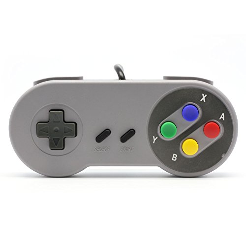 Link-e - 2 X mando, controlador de jueago, compatible con la consola Super Nintendo SNES Super Famicom