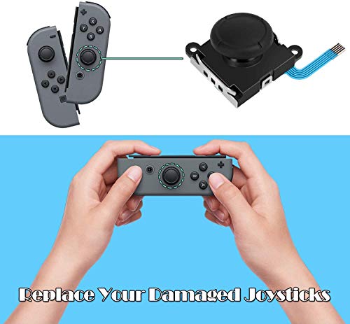 Linkstyle 4PCS Joystick Analógico para Nintendo Switch, Joystick Analógico 3D Derecho e Izquierdo de Repuesto para Controlador Joy-con Rocker de NS con Gorra Kit