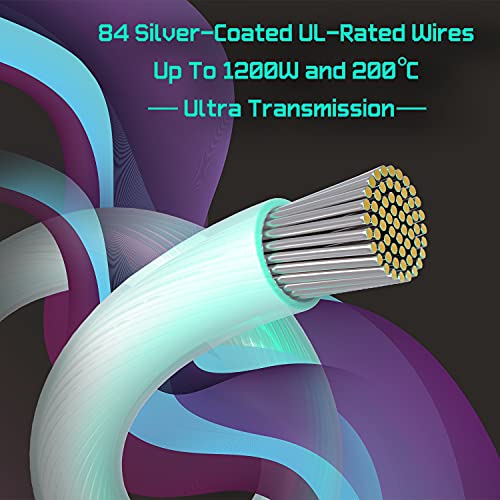 LINKUP - Compatible with NVIDIA RTX3000 Ampere Founders Edition FE GPU┃Teflon High Power PSU Adapter 16AWG Silver Coated UL-Rated Wires w/Comb┃12P to 2 x 8P PCI-e Adapter┃30cm 300mm┃Silver