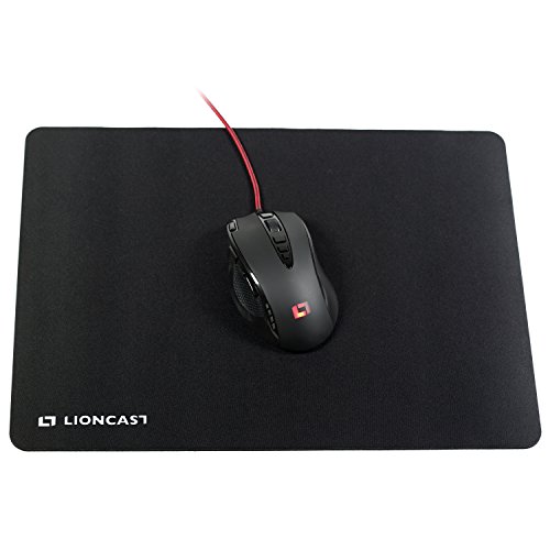 Lioncast Buff M Alfombrilla de Ratón para Juegos con Agarre de Goma Antideslizante y Superficie de Control rápida y precisa; Alfombra Duradera, tamaño Mediano y Delgado - Negro