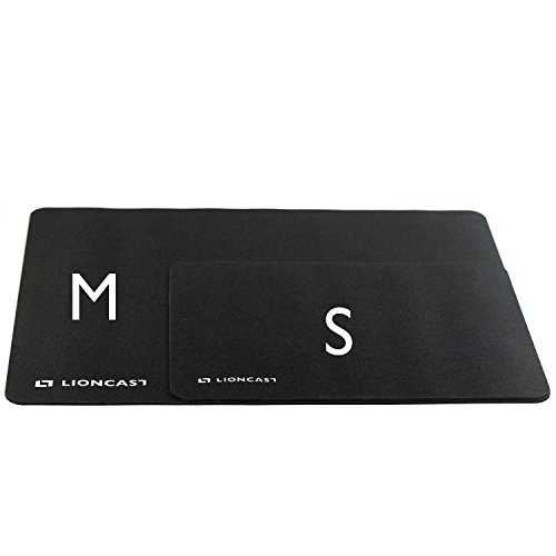 Lioncast Buff M Alfombrilla de Ratón para Juegos con Agarre de Goma Antideslizante y Superficie de Control rápida y precisa; Alfombra Duradera, tamaño Mediano y Delgado - Negro