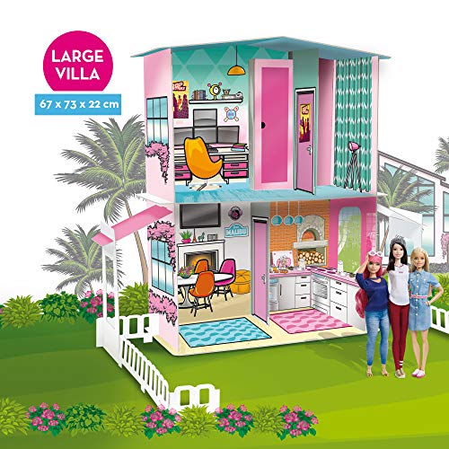 Lisciani – Barbie Dreamhouse Villa de sueño de dos pisos - Juego creativo para niñas a partir de 4 años