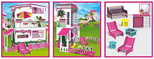 Lisciani – Barbie Dreamhouse Villa de sueño de dos pisos - Juego creativo para niñas a partir de 4 años