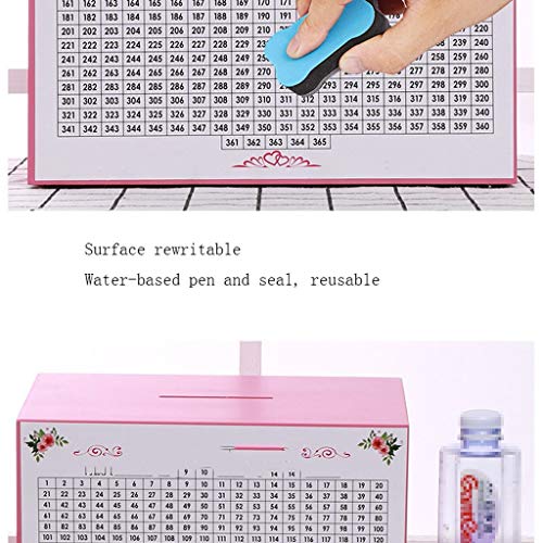 liushop Hucha Solo no se Puede ingresar a Piggy Bank Caja de depósito Grande 365 días Ahorre Dinero Plan Piggy Bank Hucha Contador