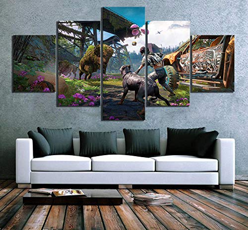 LIUWW 5 Piezas de Far Cry New Dawn Game Poster HD Picture Video Game Poster Artwork Canvas Decoration Home Wall Art