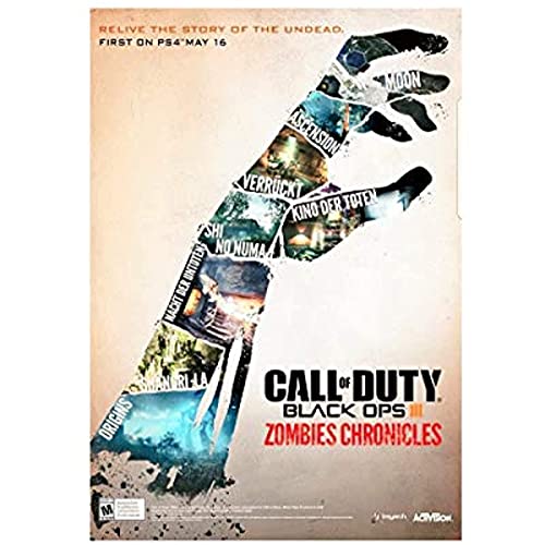 LizaCheng Call Of Duty Black Ops 3 Zombies Chronicles Game Art Print Tamaño 13x20 24x36 32x48 24quotx36quot 30x30cm NoFramed