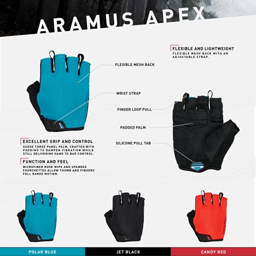 Lizard Skins Aramus Apex-Jet Black-Small Guantes de Ciclismo, Unisex, Negro Azabache, S