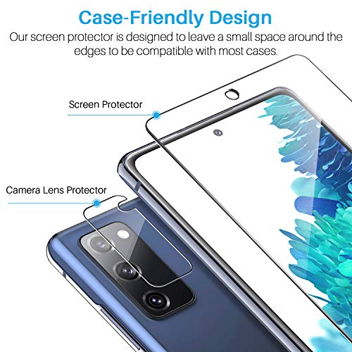 LK 6 Pack Protector de Pantalla Compatible con Samsung Galaxy S20 FE 4G/5G 6.5 Pulgadas,Contiene 3 Pack Cristal Vidrio Templado y 3 Pack Protector de Lente de cámara, Doble Protección