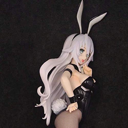 lkw-love 40cm Liberación Sega Neptuno Hyperdimension Neptunia Corazón Púrpura Neptuno Corazón Negro Estatuilla de Conejo Negro Juguete de Anime Negro-Negro-Negro