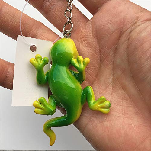 Llavero en forma de lagarto Tenerife España Tourist Souvenir Regalo Personal Moda Accesorios Llavero - verde - 4.5x11.5 CM