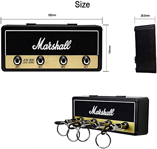 Llavero Marshall Pared, Enchuf Pared 4 Rack Pared, Almacenamiento de Pared de Ganchos de Enchufe de Guitarra, Soporte para llavero Amp, Conjunto de Llavero Negro