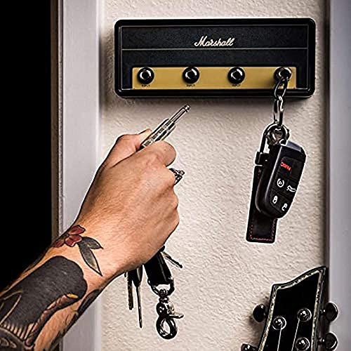 Llavero Marshall Pared, Enchuf Pared 4 Rack Pared, Almacenamiento de Pared de Ganchos de Enchufe de Guitarra, Soporte para llavero Amp, Conjunto de Llavero Negro