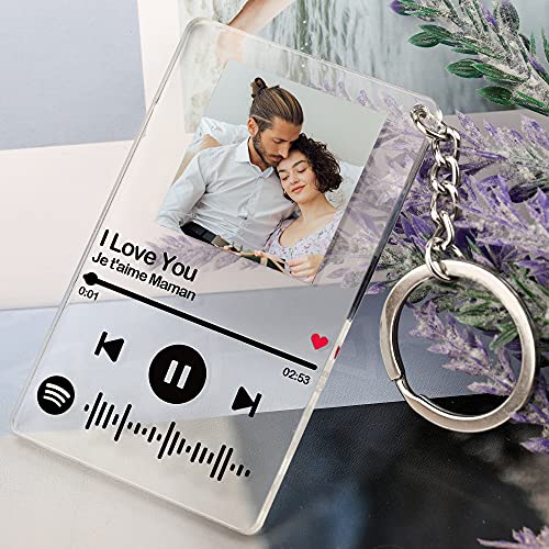 Llavero Spotify Personalizado Con Foto Para Mujer Llavero Con Código De Spotify De Música Escaneable Llavero Canción Cantante Nombres Grabado Acero Inoxidable Regalo Para Parejas Amigos Creativos