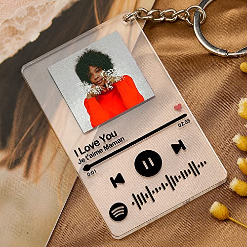 Llavero Spotify Personalizado Con Foto Para Mujer Llavero Con Código De Spotify De Música Escaneable Llavero Canción Cantante Nombres Grabado Acero Inoxidable Regalo Para Parejas Amigos Creativos