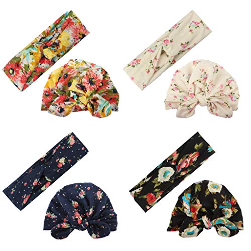 LLLucky - Juego de 2 Diademas para mamá e Hija y niña, con Lazo para el Pelo, Accesorios para Padres y niños, Diadema para la Familia, Mezclas de algodón, B, 1 PC Hat,1 PC Headband
