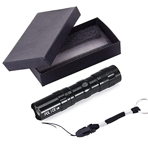 LMNH Mini Portable LED Flashlights, 3W Super Bright LED Battery-Powered Handheld Pocket Compact Torch with Chain, for Camping Outdoor Emergency Diary Lighting