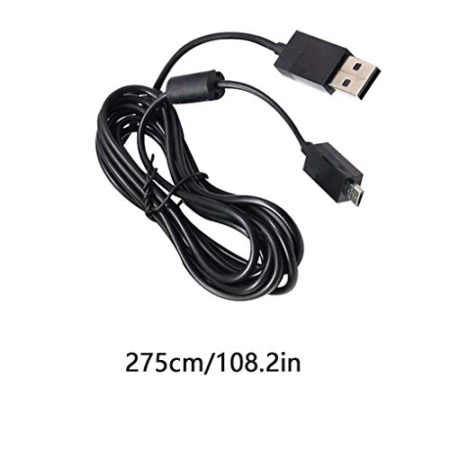 lmoikesz Cable de Carga de energía Cable de Datos Wire General para Xboxone Negro USB con luz LED Wire General para Xboxone PS4 Gamepad