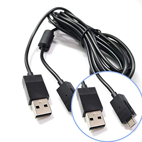 lmoikesz Cable de Carga de energía Cable de Datos Wire General para Xboxone Negro USB con luz LED Wire General para Xboxone PS4 Gamepad