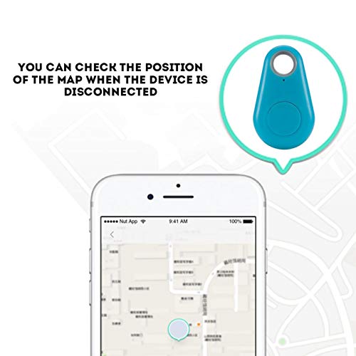 Localizador de GPS, Etiqueta Inteligente rastreador inalámbrico Anti-perdida localizador de GPS de keyless Tracker para iOS/iPhone/Android (batería no incluida)(Blue)