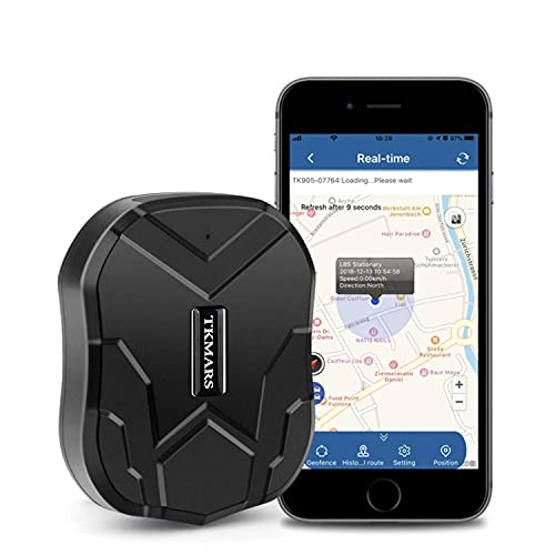 Localizador GPS para Coche, GPS Coche en Tiempo Real Antirrobo GPS Tracker con Fuerte Imán, Alarma Anti-Robo, Límite de Velocidad y Geo-Cerca para Vehículos Moto con Gratis App TK905