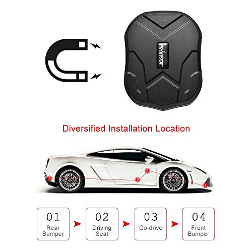 Localizador GPS para Coche, GPS Tracker en Tiempo Real Impermeable Rastreador GPS